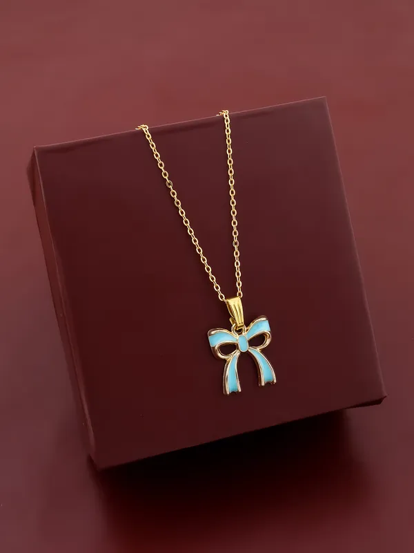 Sky_Blue_&_Golden_Finish_Stainless_Steel_Premium_Necklace_Chain_For_Women