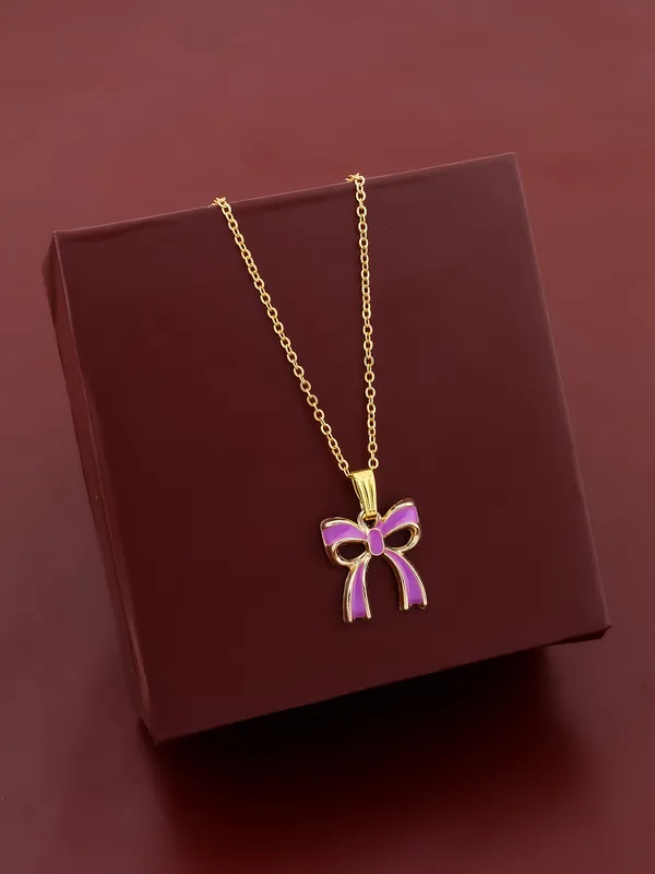 Purple_&_Golden_Finish_Stainless_Steel_Premium_Necklace_Chain_For_Women