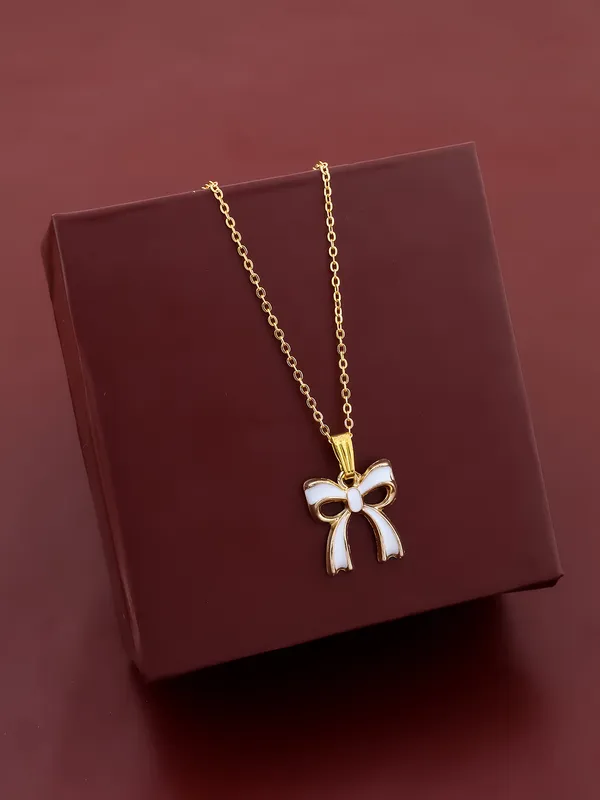 White_&_Golden_Finish_Stainless_Steel_Premium_Necklace_Chain_For_Women