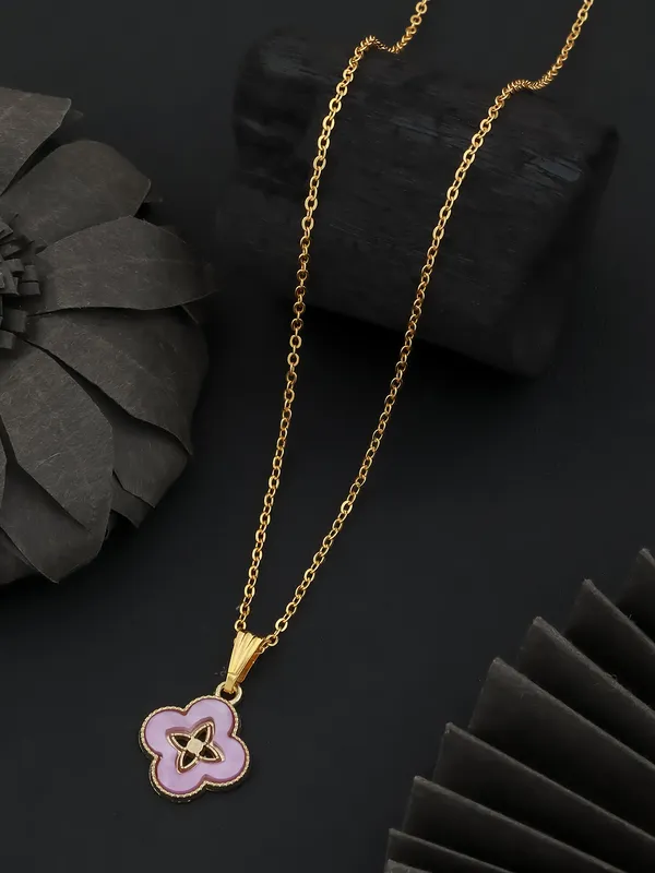 Pink_&_Golden_Finish_Stainless_Steel_Premium_Necklace_Chain_For_Women