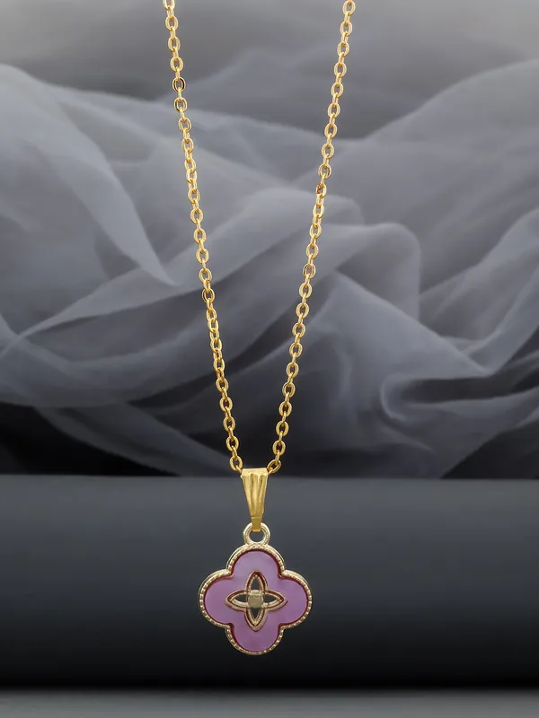Pink_&_Golden_Finish_Stainless_Steel_Premium_Necklace_Chain_For_Women