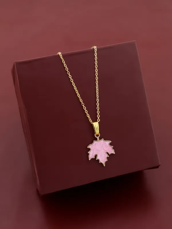 Baby_Pink_&_Golden_Finish_Stainless_Steel_Premium_Necklace_Chain_For_Women