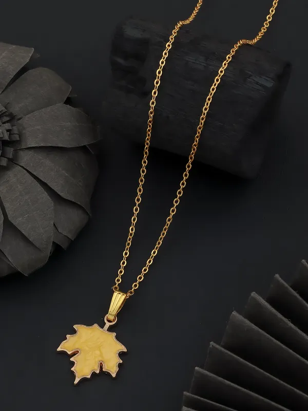 Mustard_&_Golden_Finish_Stainless_Steel_Premium_Necklace_Chain_For_Women