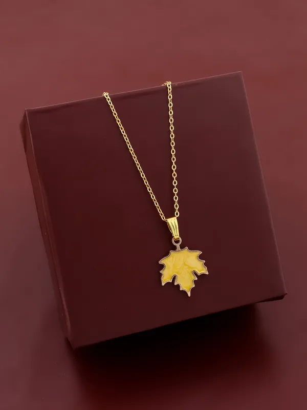 Mustard_&_Golden_Finish_Stainless_Steel_Premium_Necklace_Chain_For_Women