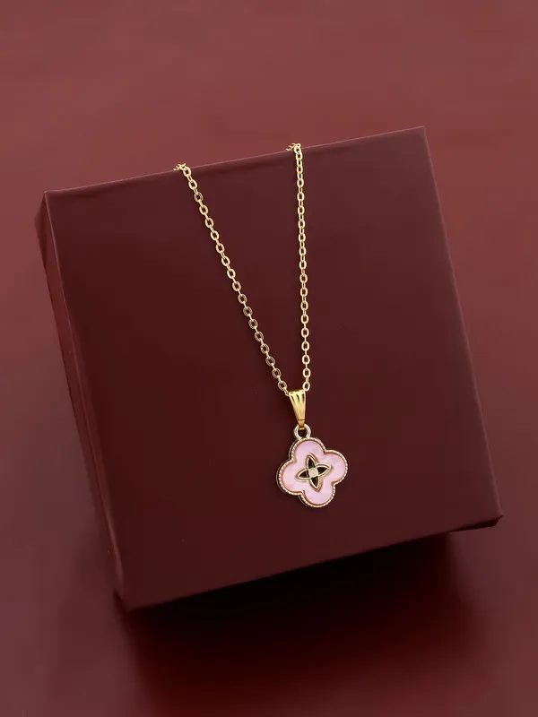 Baby_Pink_&_Golden_Finish_Stainless_Steel_Premium_Necklace_Chain_For_Women