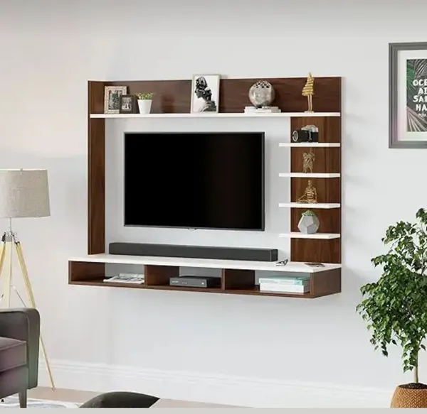 DecoresAny_Elegant_Case_style_Engineering_Wood_Wall_Mount_Tv_Entertainment_Unit_Set_Top_Box_Stand/Tv_Cabinet_With_Shelves_For_Books_&_Decor_Display_Unit,_Ideal_For_upto_42”_smart_Tv_(Brown_Maple_&_White)