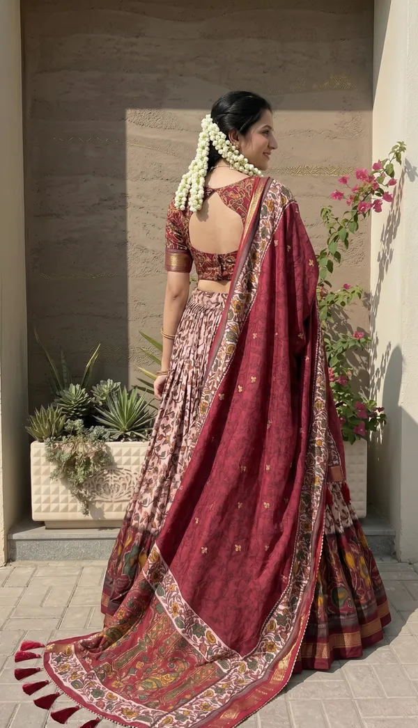 Maroon_Dola_Silk_Premium_&_Elegant_Patola_Print_With_Foil_Work_Lehenga_Choli_For_Women_&_Girls