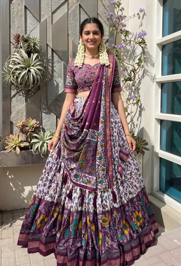 Purple_Dola_Silk_Premium_&_Elegant_Patola_Print_With_Foil_Work_Lehenga_Choli_For_Women_&_Girls