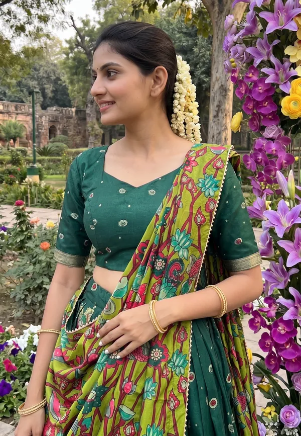 Green_Dola_Silk_Premium_&_Elegant_Patola_Print_With_Foil_Work_Lehenga_Choli_For_Women_&_Girls