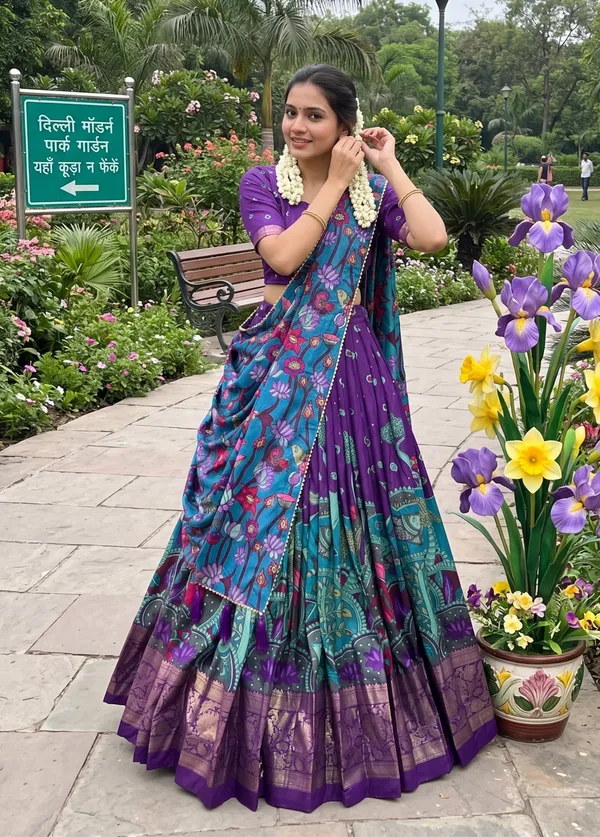 Purple_Dola_Silk_Premium_&_Elegant_Patola_Print_With_Foil_Work_Lehenga_Choli_For_Women_&_Girls