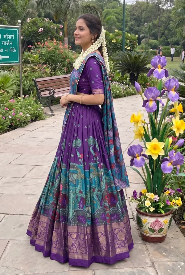 Purple_Dola_Silk_Premium_&_Elegant_Patola_Print_With_Foil_Work_Lehenga_Choli_For_Women_&_Girls