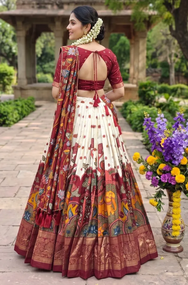 White_Dola_Silk_Premium_&_Elegant_Patola_Print_With_Foil_Work_Lehenga_Choli_For_Women_&_Girls