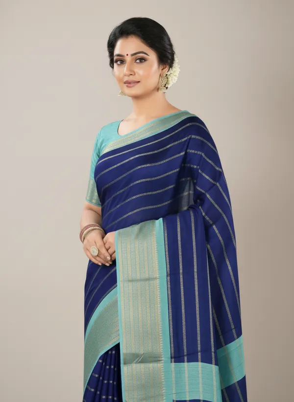 Blue_Woven_Manipuri_Jacquard,_Silk_Blend_Saree