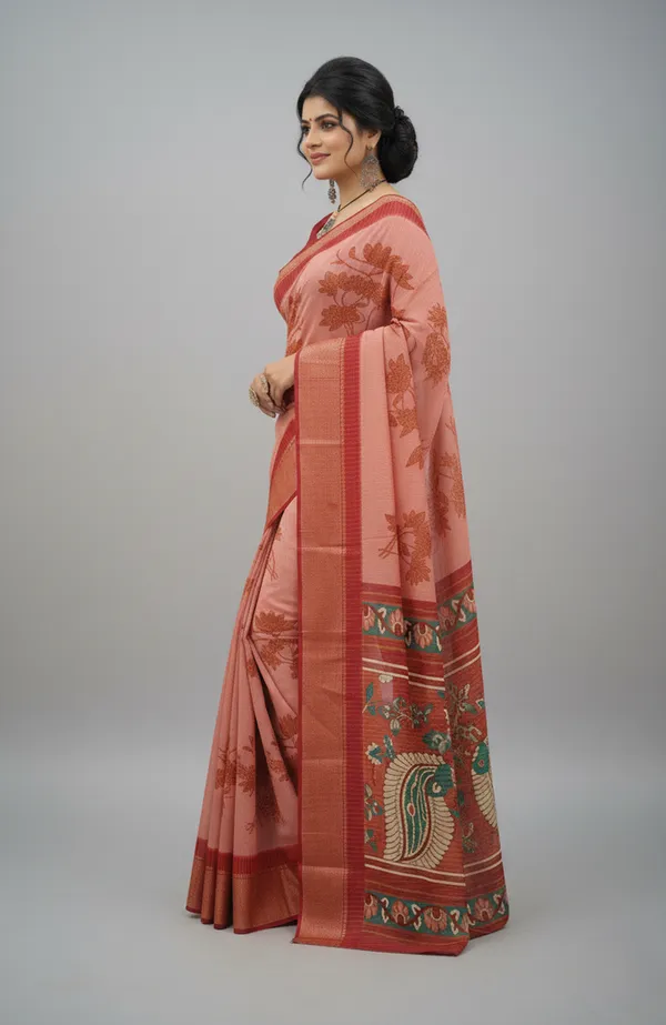 Maroon_Woven,_Printed_Daily_Wear_Silk_Blend,_Art_Silk_Saree