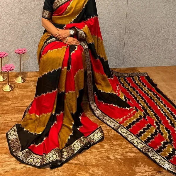 Black_Printed,_Woven_Mysore_Silk_Blend,_Jacquard_Saree