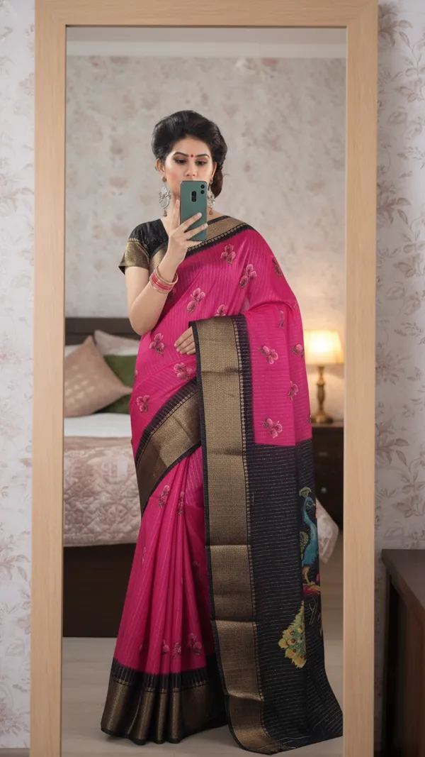 Pink_Woven_Mysore_Silk_Blend,_Art_Silk_Saree