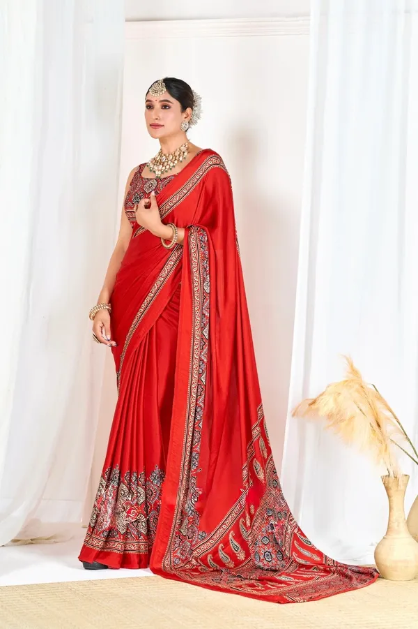 Red_Woven_Bollywood_Satin_Saree