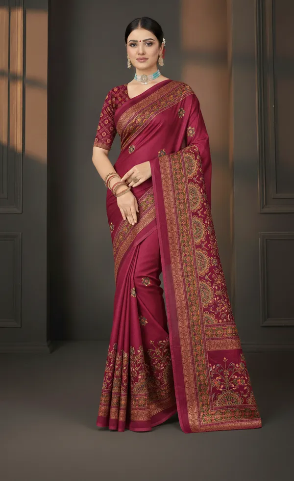 Brick_Red_Printed_Bollywood_Georgette_Saree