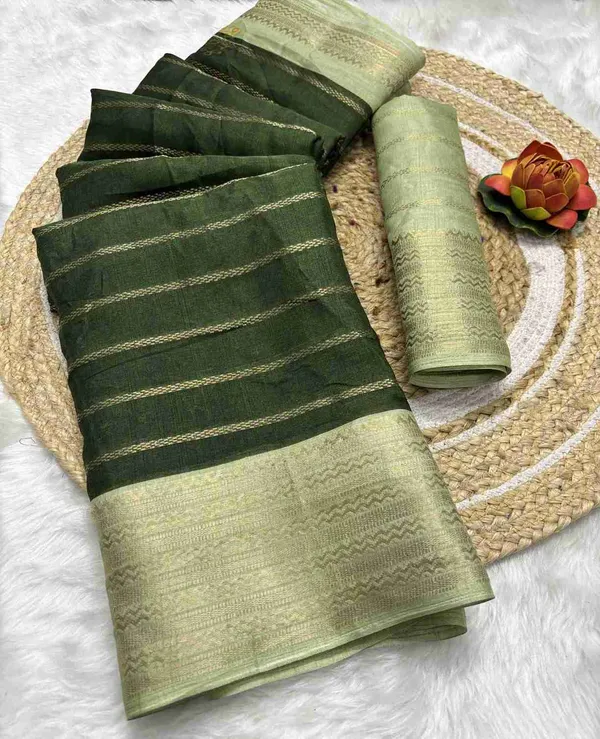 Green_Woven_Manipuri_Jacquard,_Silk_Blend_Saree