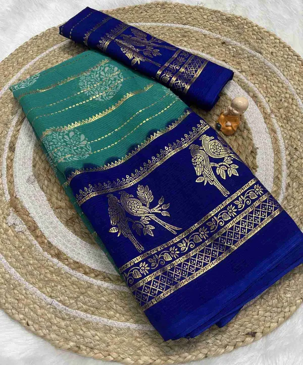 Teal_Printed_Bollywood_Georgette_Saree