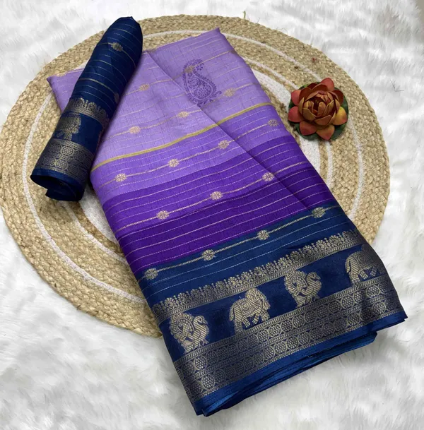 Purple_Printed_Ikkat_Jacquard,_Silk_Blend_Saree