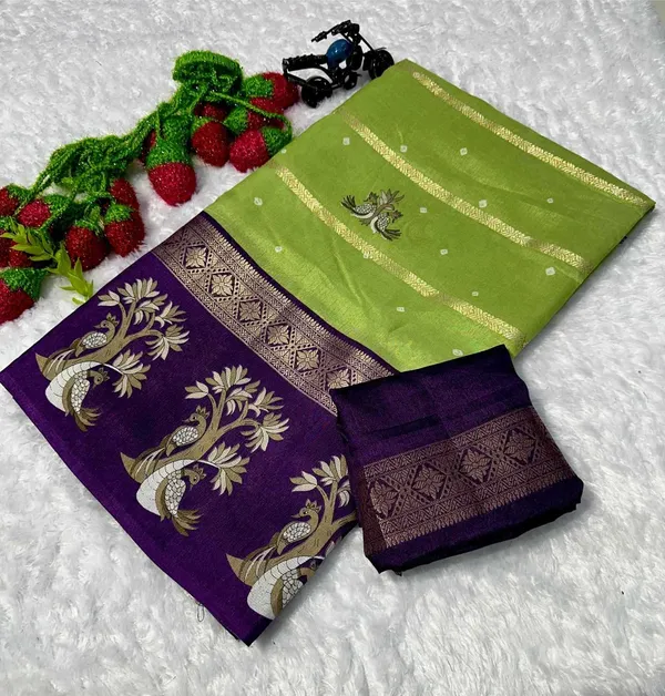 Green_And_Purple_Printed_Mysore_Silk_Blend,_Jacquard_Saree
