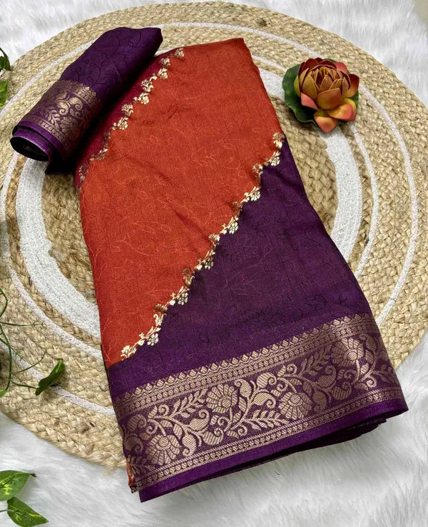 Maroon_Printed,_Woven_Mysore_Silk_Blend,_Jacquard_Saree