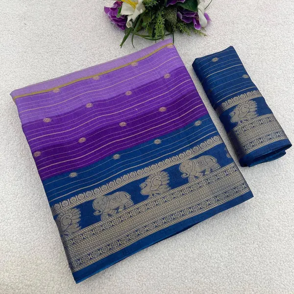 Purple_Printed_Ikkat_Jacquard,_Silk_Blend_Saree
