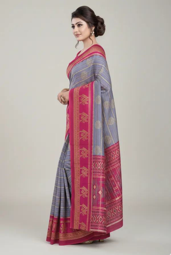 Grey_Printed_Bollywood_Georgette_Saree