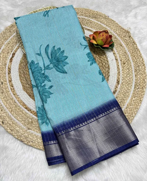 Light_Blue_Woven,_Printed_Daily_Wear_Silk_Blend,_Art_Silk_Saree