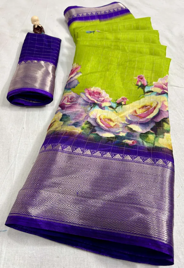 Light_Green_Printed_Bollywood_Silk_Blend,_Art_Silk_Saree