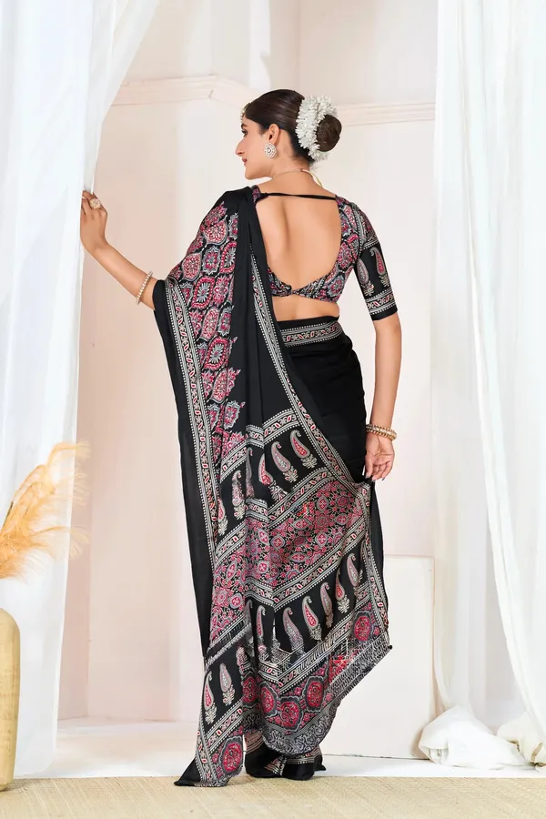 Black_Woven_Bollywood_Satin_Saree