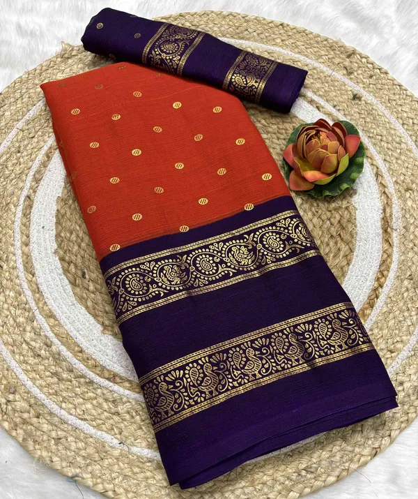 Orange_And_Purple_Printed_Bollywood_Georgette_Saree