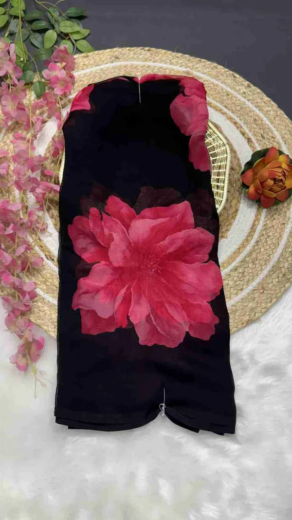 Black_Floral_Print_Daily_Wear_Georgette_Saree