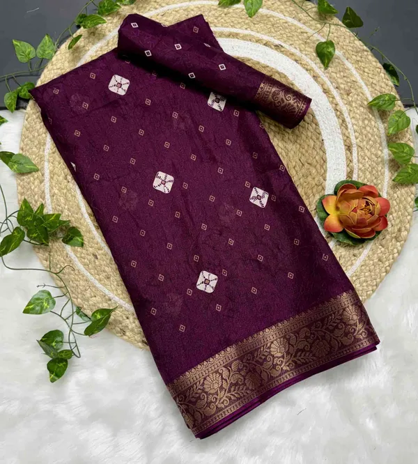 Purple_Printed_Ikkat_Jacquard,_Silk_Blend_Saree
