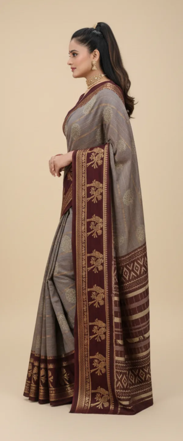 Brown_Printed_Bollywood_Georgette_Saree