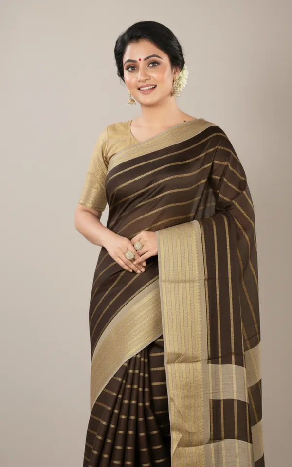 Brown_Woven_Manipuri_Jacquard,_Silk_Blend_Saree