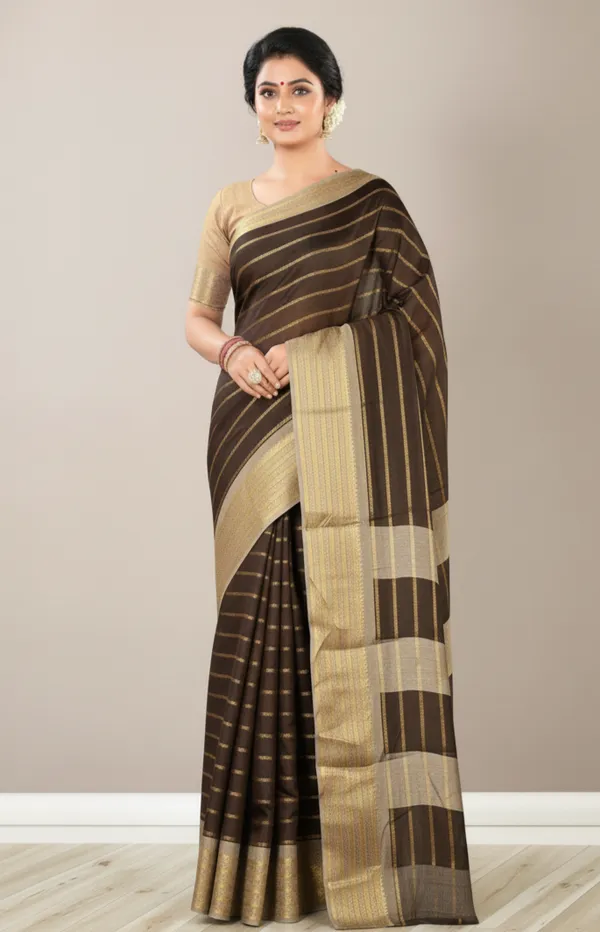 Brown_Woven_Manipuri_Jacquard,_Silk_Blend_Saree