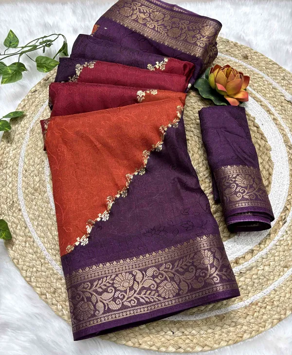 Maroon_Printed,_Woven_Mysore_Silk_Blend,_Jacquard_Saree