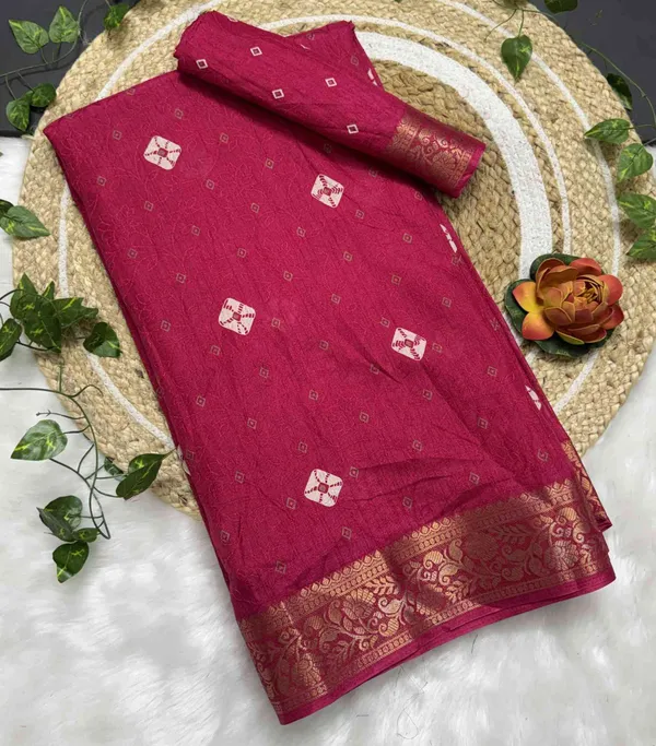 Pink_Printed_Ikkat_Jacquard,_Silk_Blend_Saree