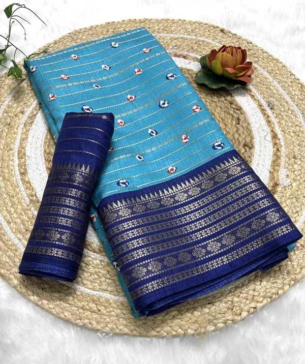 Light_Blue_Woven,_Printed_Bandhani_Jacquard,_Silk_Blend_Saree