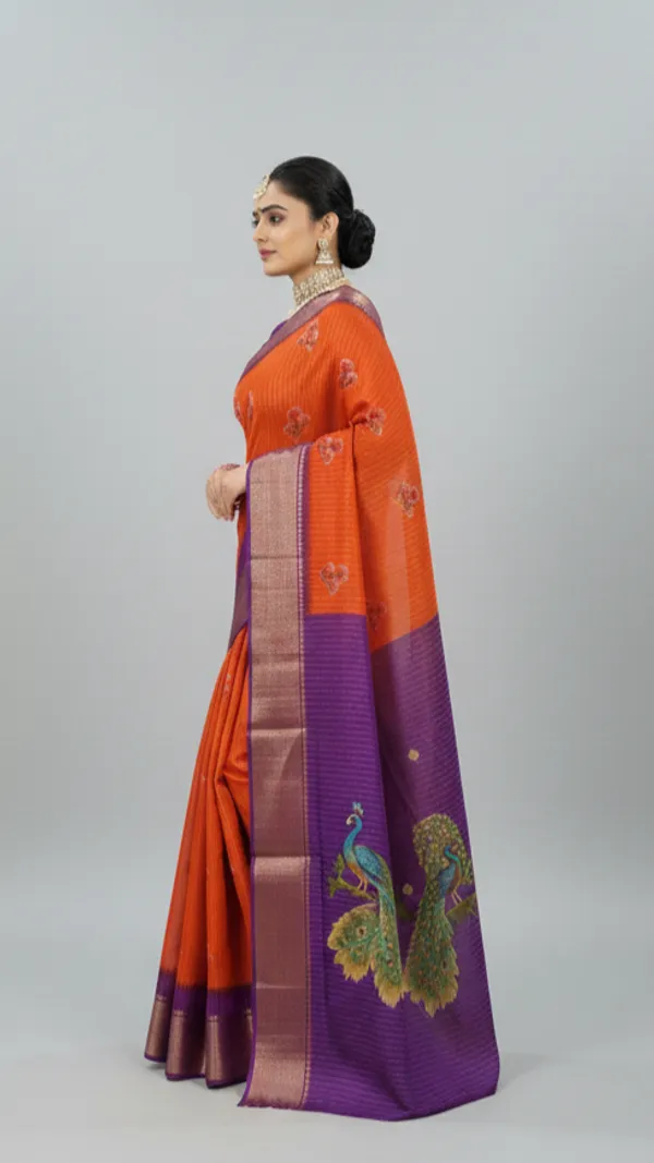Orange_Woven_Mysore_Silk_Blend,_Art_Silk_Saree