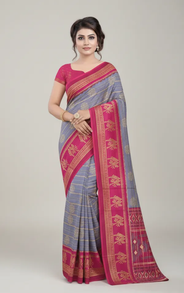 Grey_Printed_Bollywood_Georgette_Saree