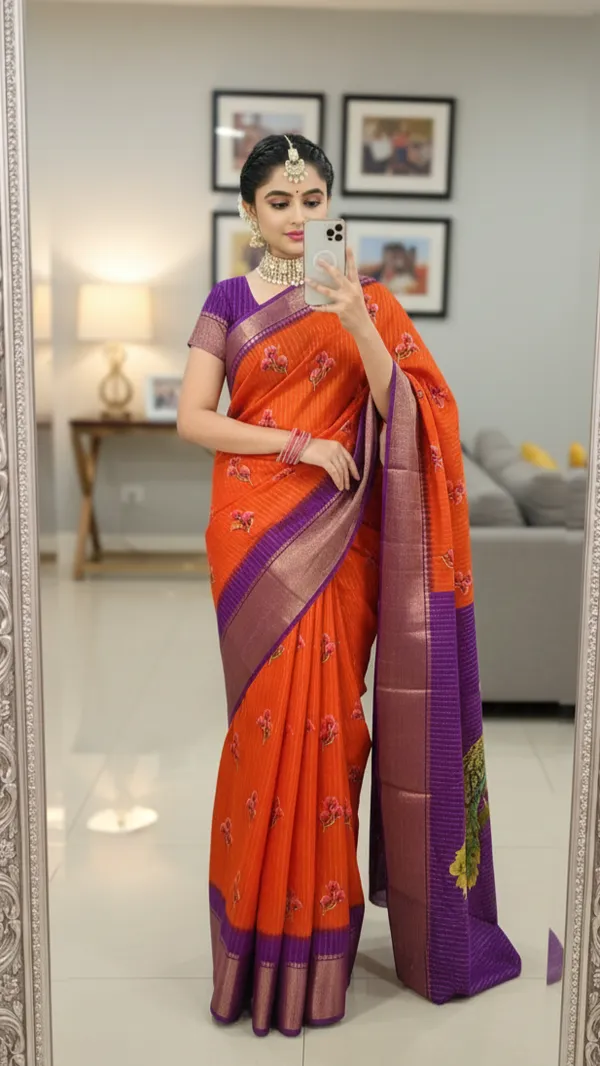 Orange_Woven_Mysore_Silk_Blend,_Art_Silk_Saree
