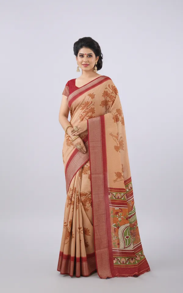 Multicolor_Woven,_Printed_Daily_Wear_Silk_Blend,_Art_Silk_Saree