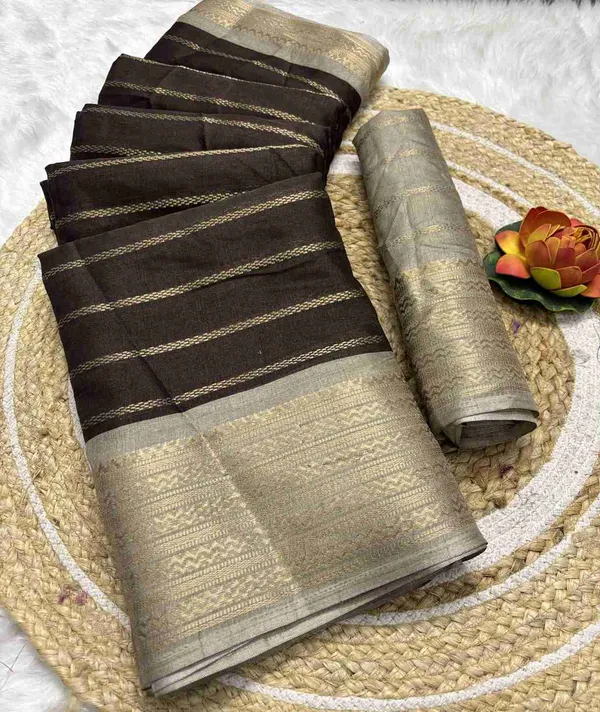 Brown_Woven_Manipuri_Jacquard,_Silk_Blend_Saree
