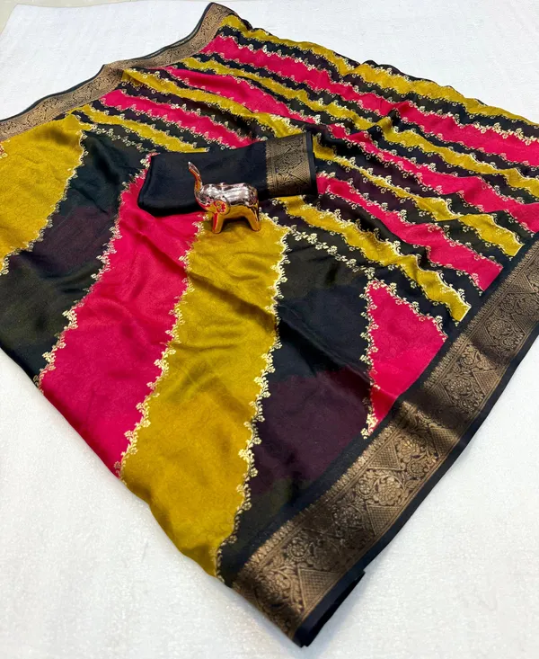 Black_Printed,_Woven_Mysore_Silk_Blend,_Jacquard_Saree