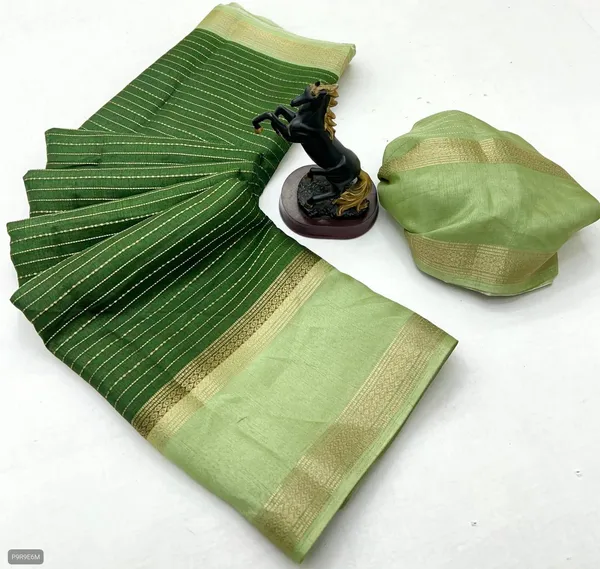 Green_Woven_Manipuri_Jacquard,_Silk_Blend_Saree