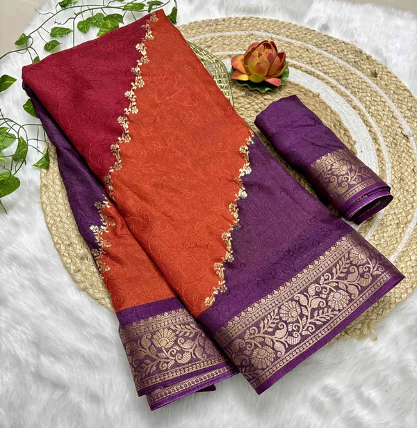 Maroon_Printed,_Woven_Mysore_Silk_Blend,_Jacquard_Saree