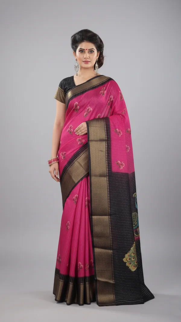 Pink_Woven_Mysore_Silk_Blend,_Art_Silk_Saree